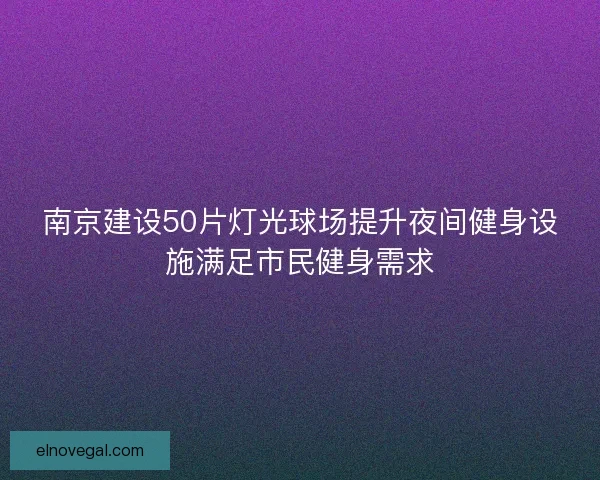 南京建设50片灯光球场提升夜间健身设施满足市民健身需求
